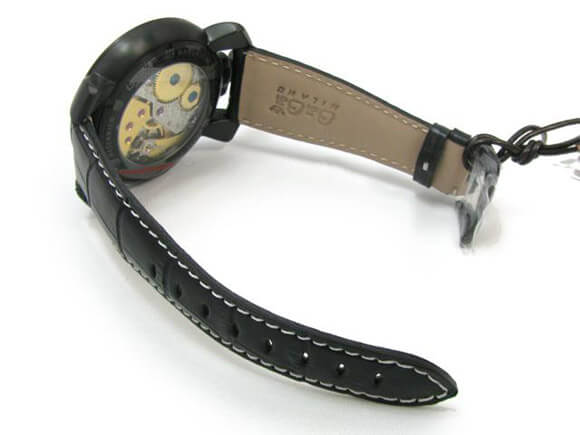 ガガミラノ スーパーコピーGaGa MILANO 時計 マニュアーレ マヌアーレ 48mm ブラックレザー 5012.06S 